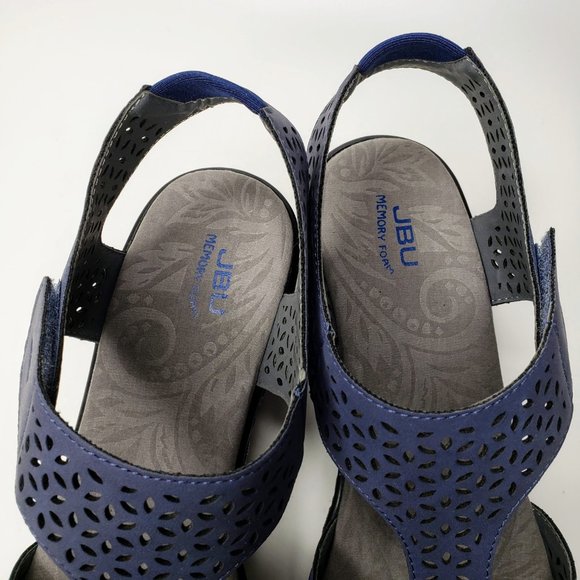 JBU by Jambu Chloe Perforated Sandals Navy 12 New - Picture 8 of 12